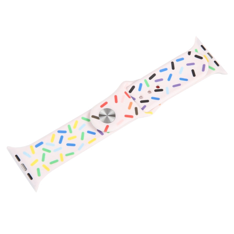Rainbow Raindrops Silicone Watch Band For Apple Watch 3 38mm(Pink) - Watch Bands by PMC TechLife | Online Shopping South Africa | PMC TechLife