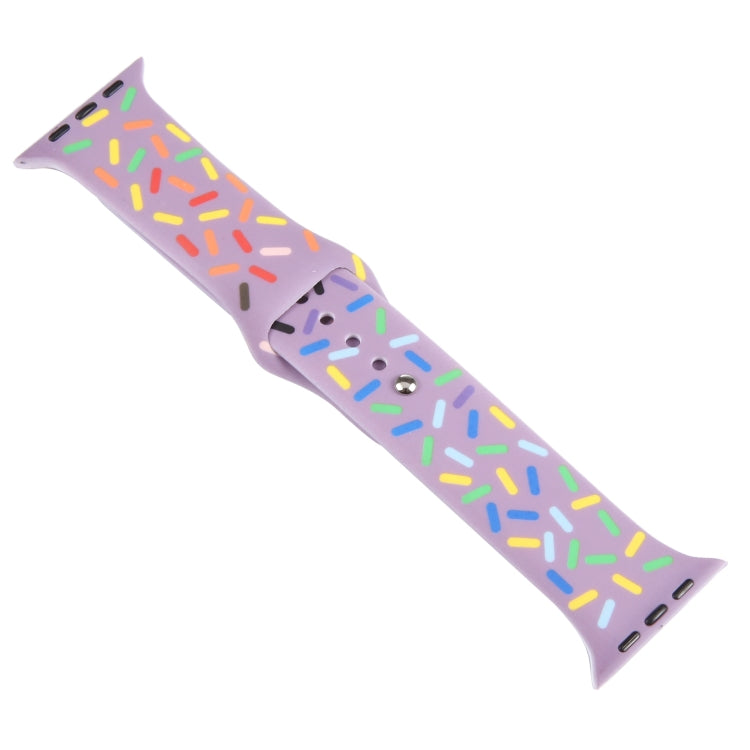 Rainbow Raindrops Silicone Watch Band For Apple Watch 3 38mm(Light Purple) - Watch Bands by PMC TechLife | Online Shopping South Africa | PMC TechLife