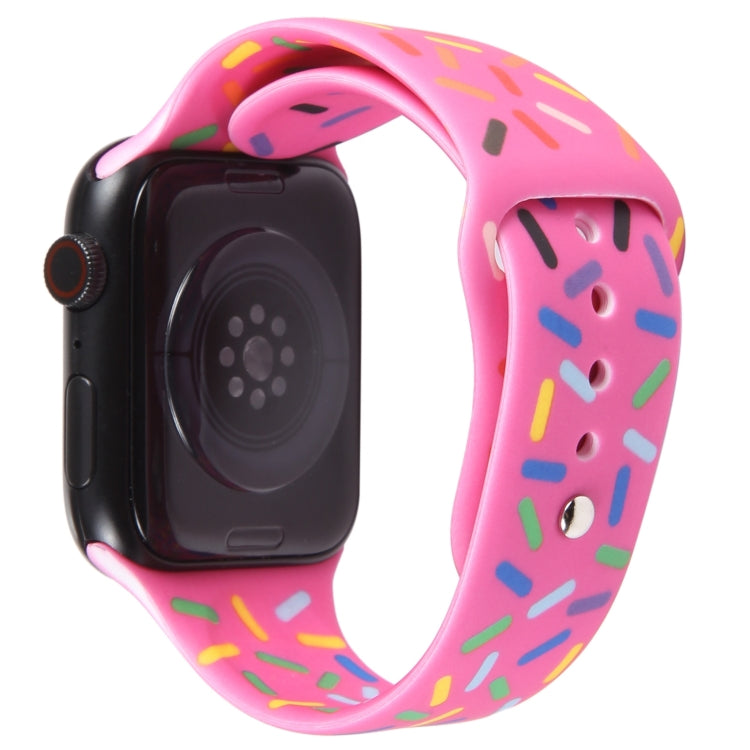 Rainbow Raindrops Silicone Watch Band For Apple Watch 3 38mm(Rose Red) - Watch Bands by PMC TechLife | Online Shopping South Africa | PMC TechLife