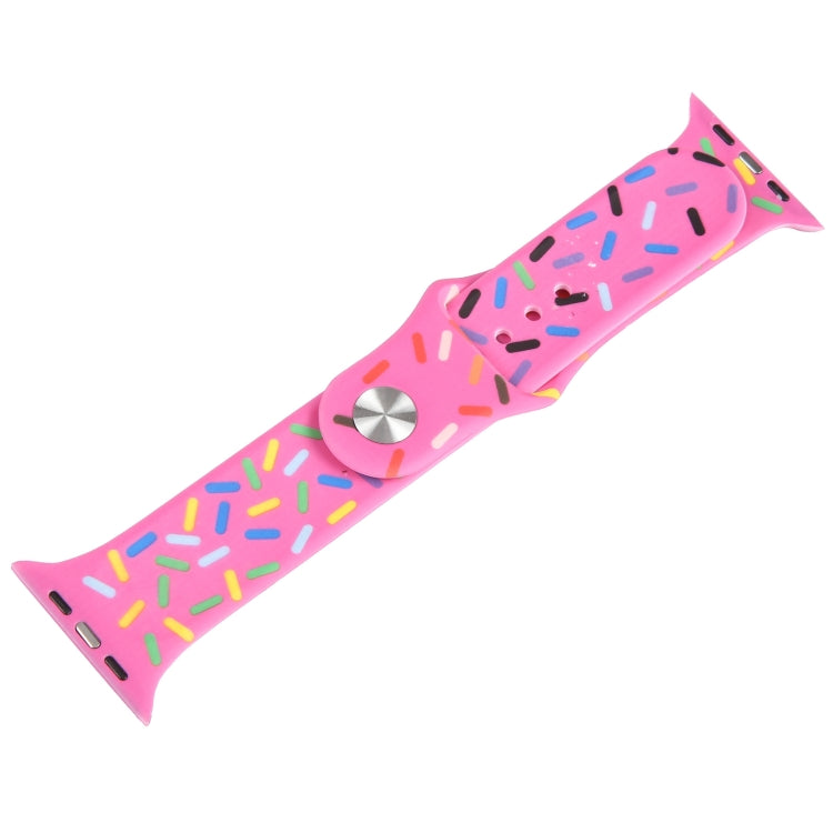 Rainbow Raindrops Silicone Watch Band For Apple Watch 3 42mm(Rose Red) - Watch Bands by PMC TechLife | Online Shopping South Africa | PMC TechLife