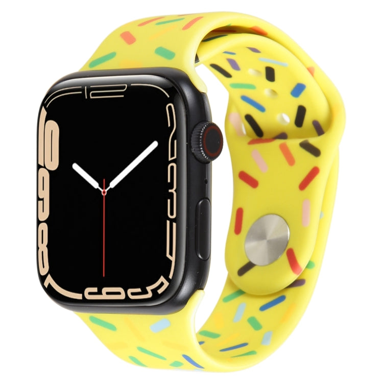 Rainbow Raindrops Silicone Watch Band For Apple Watch 2 42mm(Yellow) - Watch Bands by PMC TechLife | Online Shopping South Africa | PMC TechLife
