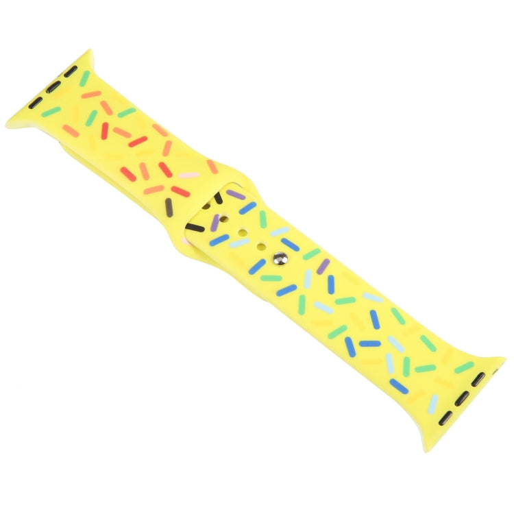 Rainbow Raindrops Silicone Watch Band For Apple Watch 2 42mm(Yellow) - Watch Bands by PMC TechLife | Online Shopping South Africa | PMC TechLife