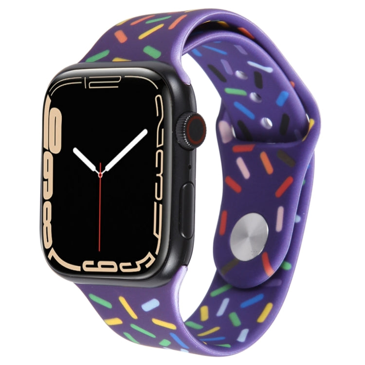 Rainbow Raindrops Silicone Watch Band For Apple Watch 2 42mm(Dark Purple) - Watch Bands by PMC TechLife | Online Shopping South Africa | PMC TechLife