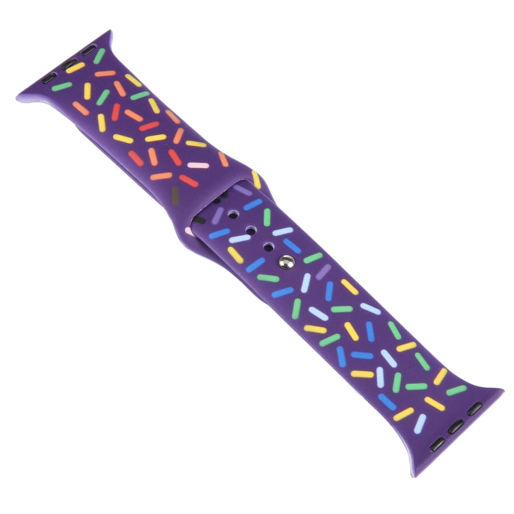 Rainbow Raindrops Silicone Watch Band For Apple Watch 2 42mm(Dark Purple) - Watch Bands by PMC TechLife | Online Shopping South Africa | PMC TechLife