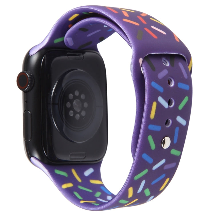 Rainbow Raindrops Silicone Watch Band For Apple Watch 2 42mm(Dark Purple) - Watch Bands by PMC TechLife | Online Shopping South Africa | PMC TechLife