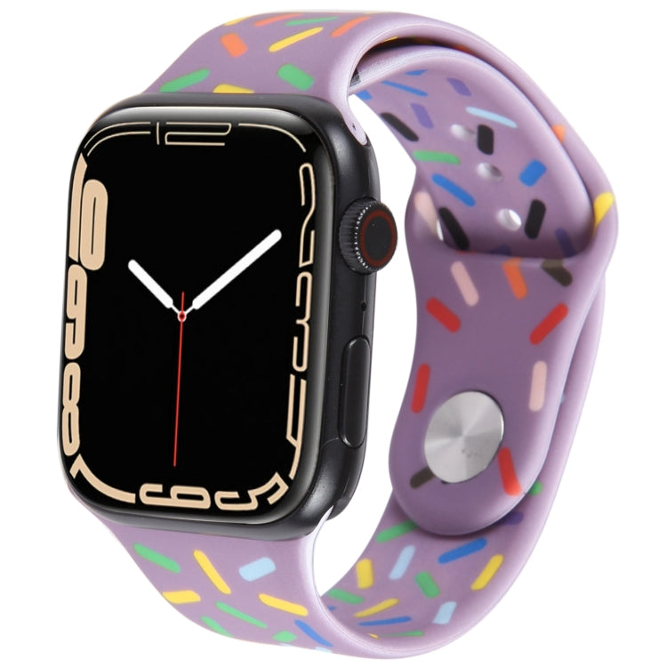 Rainbow Raindrops Silicone Watch Band For Apple Watch 42mm(Light Purple) - Watch Bands by PMC TechLife | Online Shopping South Africa | PMC TechLife