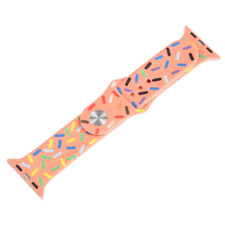 Rainbow Raindrops Silicone Watch Band For Apple Watch 42mm(Orange) - Watch Bands by PMC Jewellery | Online Shopping South Africa | PMC Jewellery