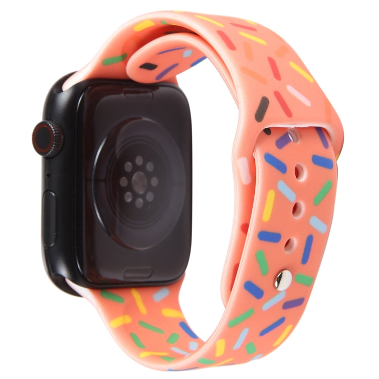 Rainbow Raindrops Silicone Watch Band For Apple Watch 42mm(Orange) - Watch Bands by PMC TechLife | Online Shopping South Africa | PMC TechLife