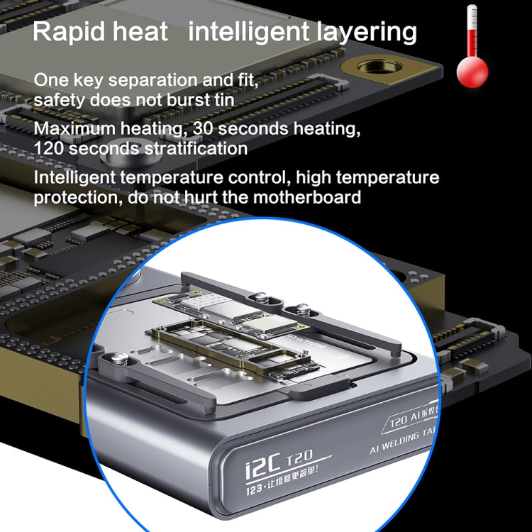 i2C T20 Intelligent Motherboard Middle Layered Heating Platform For iPhone X-13 Series, Plug:US - free shipping - PMC TechLife - Order now!