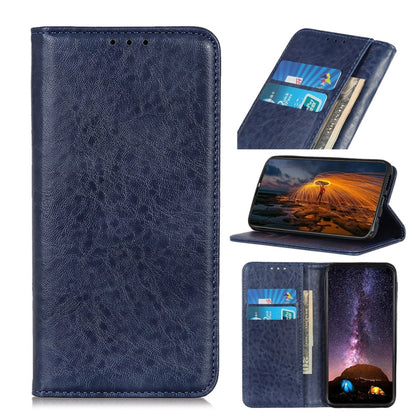 For iPhone 15 Pro Magnetic Crazy Horse Texture Horizontal Flip Leather Phone Case(Blue) - iPhone 15 Pro Cases by PMC Jewellery | Online Shopping South Africa | PMC Jewellery