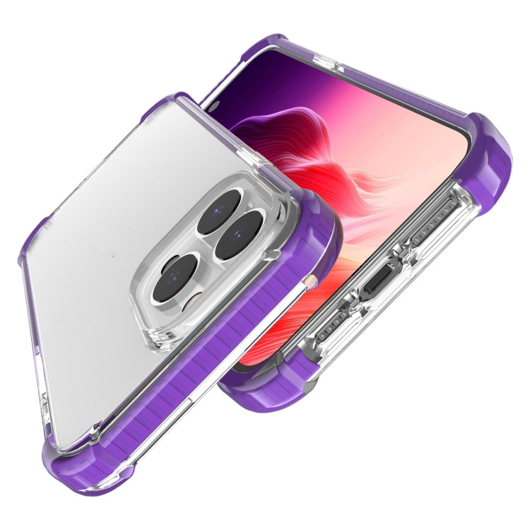 For iPhone 15 Pro Max Four-corner Shockproof TPU + Acrylic Phone Case(Purple) - iPhone 15 Pro Max Cases by PMC TechLife | Online Shopping South Africa | PMC TechLife