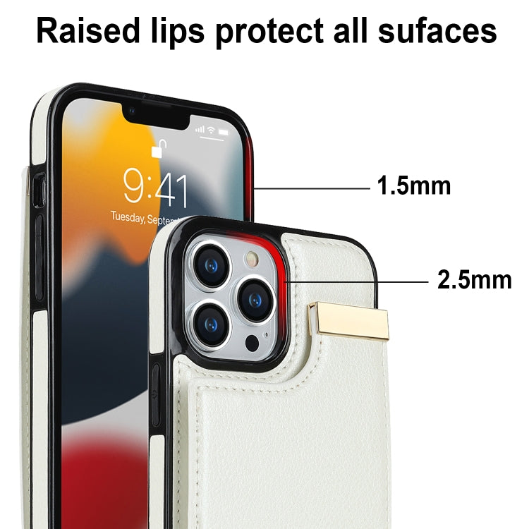 For iPhone 11 Pro Metal Buckle Card Slots Phone Case(White) - iPhone 11 Pro Cases by PMC Jewellery | Online Shopping South Africa | PMC Jewellery