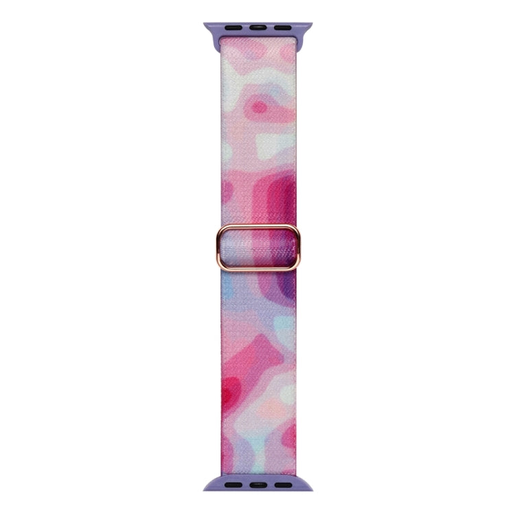 For Apple Watch 8 41mm Painted Pattern Nylon Replacement Watch Band(Ladder Purple Blue) - Watch Bands by PMC Jewellery | Online Shopping South Africa | PMC Jewellery