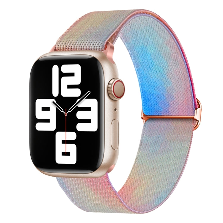 For Apple Watch SE 2022 40mm Painted Pattern Nylon Replacement Watch Band(Symphony Aurora) - Watch Bands by PMC TechLife | Online Shopping South Africa | PMC TechLife