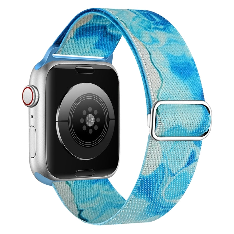 For Apple Watch SE 40mm Painted Pattern Nylon Replacement Watch Band(Ocean Blue) - Watch Bands by PMC TechLife | Online Shopping South Africa | PMC TechLife