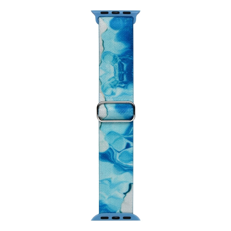 For Apple Watch SE 40mm Painted Pattern Nylon Replacement Watch Band(Ocean Blue) - Watch Bands by PMC TechLife | Online Shopping South Africa | PMC TechLife