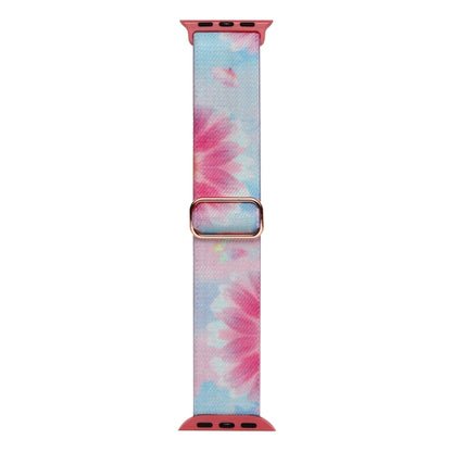 For Apple Watch SE 44mm Painted Pattern Nylon Replacement Watch Band(Flower Butterfly) - Watch Bands by PMC Jewellery | Online Shopping South Africa | PMC Jewellery