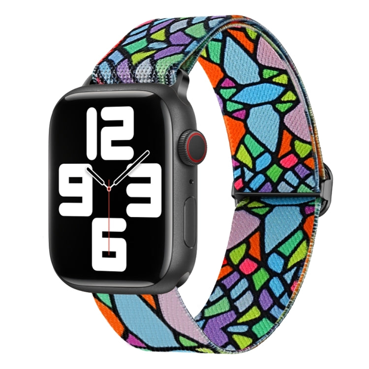 For Apple Watch 38mm Painted Pattern Nylon Replacement Watch Band(Geometric Rainbow) - Watch Bands by PMC TechLife | Online Shopping South Africa | PMC TechLife