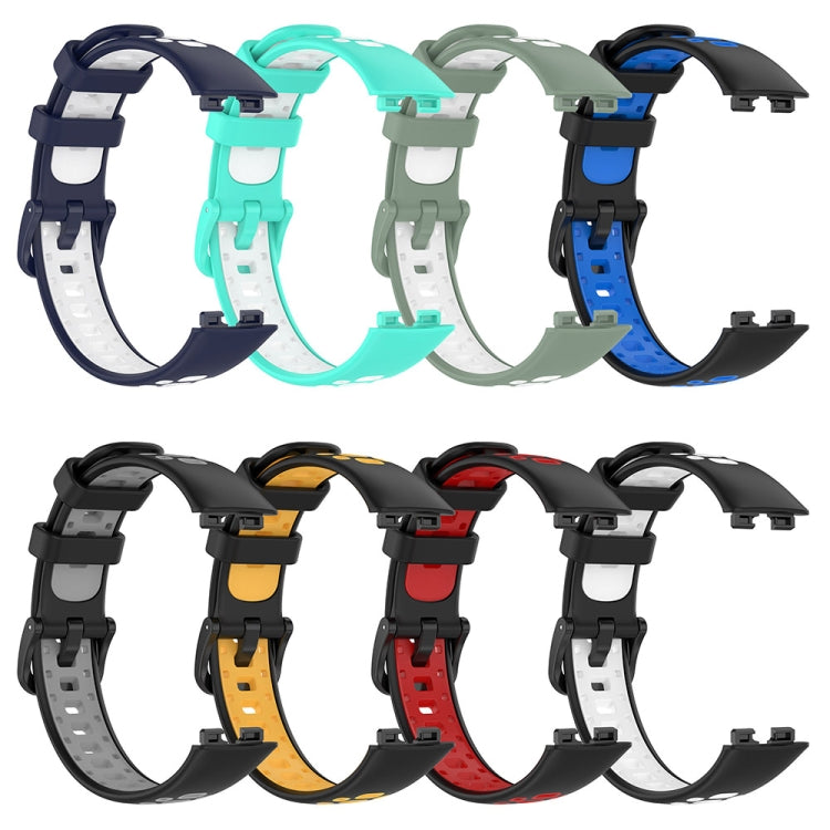 For Huawei Band 8 Two Color Silicone Replacement Watch Band(Midnight Blue White) - Watch Bands by PMC TechLife | Online Shopping South Africa | PMC TechLife