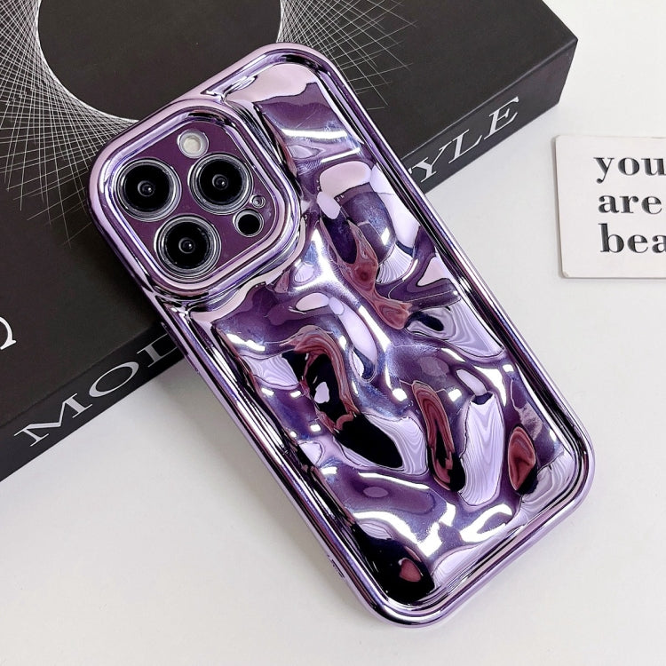 For iPhone 14 Pro Max Electroplating Meteorite Texture TPU Phone Case(Purple) - free shipping - PMC TechLife - Order now!