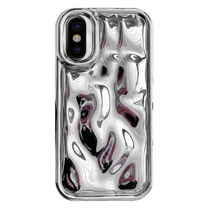 For iPhone X / XS Electroplating Meteorite Texture TPU Phone Case(Silver) - More iPhone Cases by PMC Jewellery | Online Shopping South Africa | PMC Jewellery