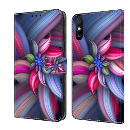 For Xiaomi Redmi 9A Crystal 3D Shockproof Protective Leather Phone Case(Colorful Flower) - Xiaomi Cases by PMC Jewellery | Online Shopping South Africa | PMC Jewellery