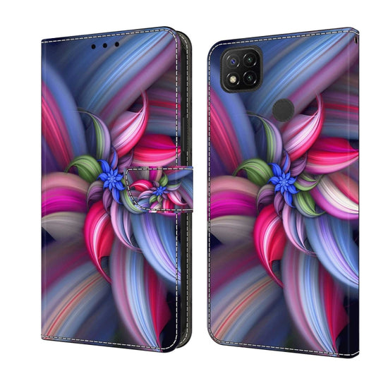 For Xiaomi Redmi 9C Crystal 3D Shockproof Protective Leather Phone Case(Colorful Flower) - Xiaomi Cases by PMC Jewellery | Online Shopping South Africa | PMC Jewellery