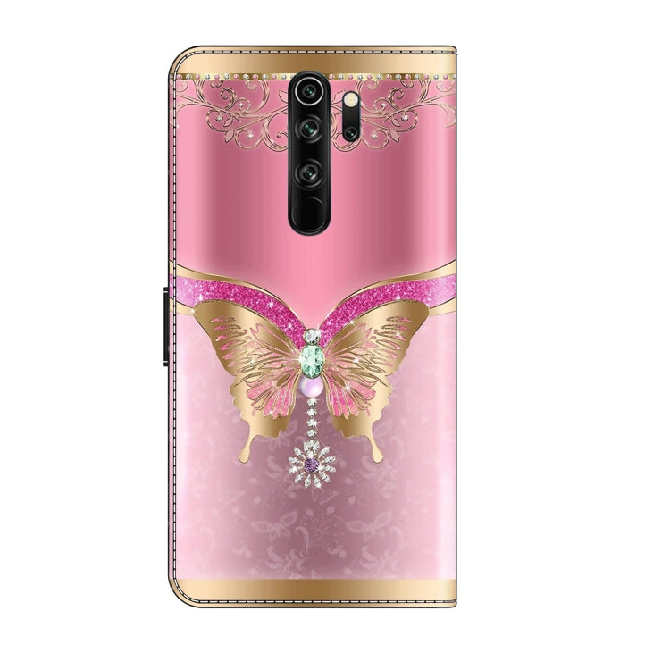 For Xiaomi Redmi Note 8 Pro Crystal 3D Shockproof Protective Leather Phone Case(Pink Bottom Butterfly) - Xiaomi Cases by PMC Jewellery | Online Shopping South Africa | PMC Jewellery