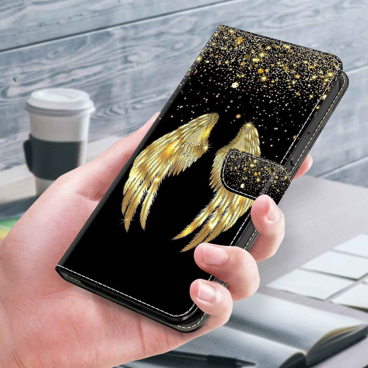 For Xiaomi Redmi Note 9 Crystal 3D Shockproof Protective Leather Phone Case(Golden Wings) - Xiaomi Cases by PMC Jewellery | Online Shopping South Africa | PMC Jewellery