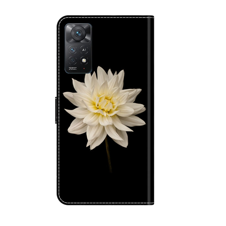 For Xiaomi Redmi Note 11 Pro 5G / 4G Global Crystal 3D Shockproof Protective Leather Phone Case(White Flower) - Xiaomi Cases by PMC Jewellery | Online Shopping South Africa | PMC Jewellery