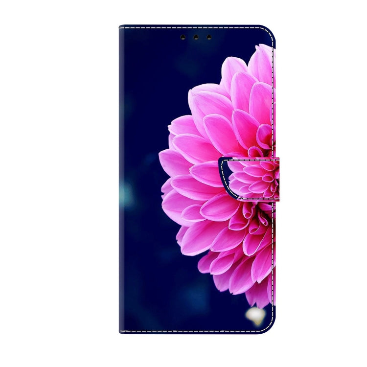 For Xiaomi Redmi 11A 4G / Redmi 12C Global Crystal 3D Shockproof Protective Leather Phone Case(Pink Petals) - Xiaomi Cases by PMC Jewellery | Online Shopping South Africa | PMC Jewellery