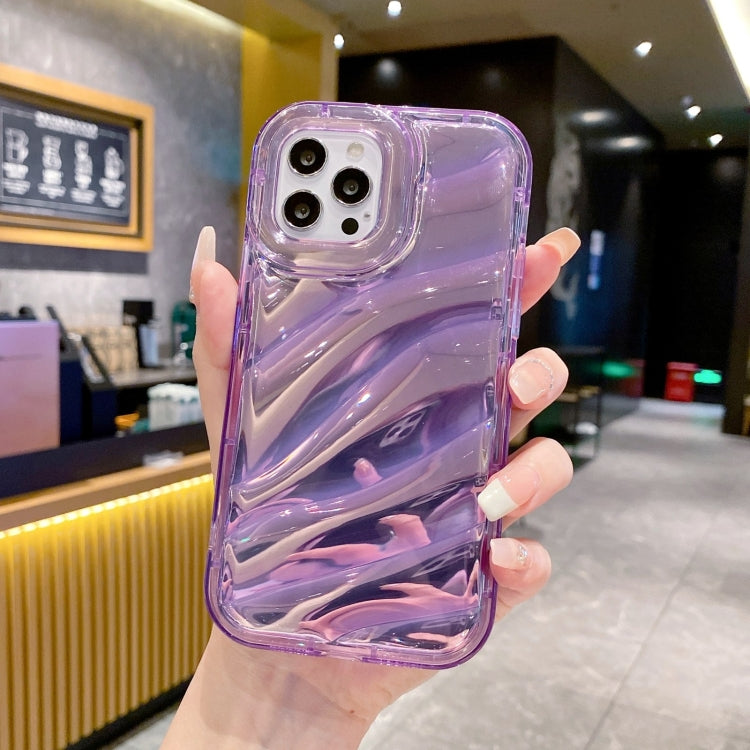 For iPhone 12 Laser Sequin Waves TPU Phone Case(Purple) - iPhone 12 / 12 Pro Cases by PMC Jewellery | Online Shopping South Africa | PMC Jewellery