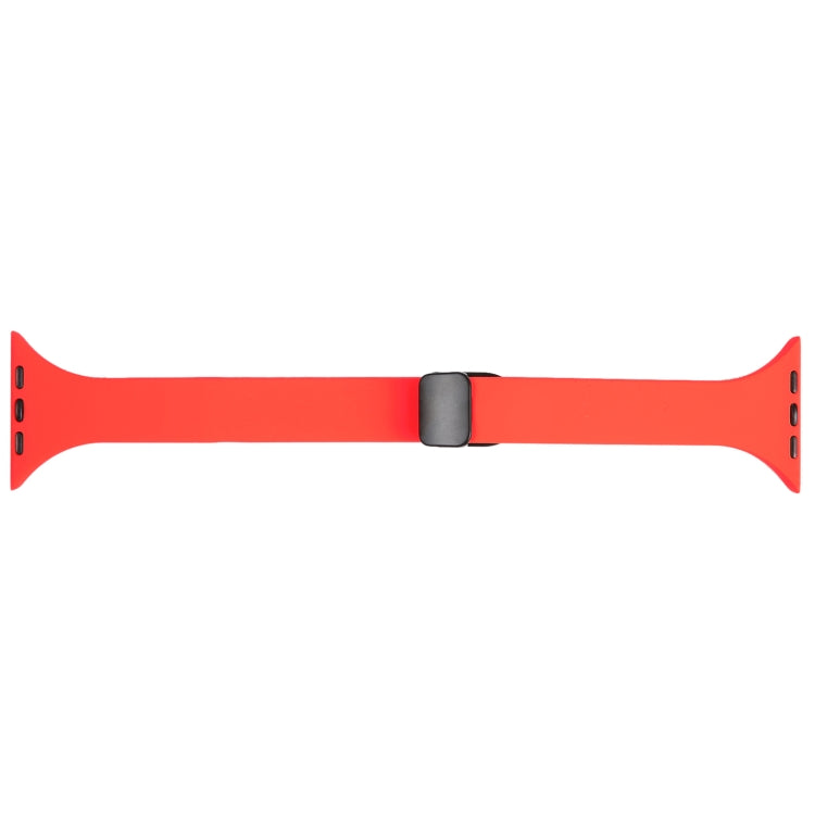 For Apple Watch Ultra 49mm Magnetic Buckle Slim Silicone Watch Band(Red) - Watch Bands by PMC Jewellery | Online Shopping South Africa | PMC Jewellery