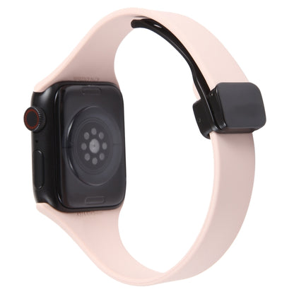 For Apple Watch Ultra 49mm Magnetic Buckle Slim Silicone Watch Band(Pink) - Watch Bands by PMC Jewellery | Online Shopping South Africa | PMC Jewellery