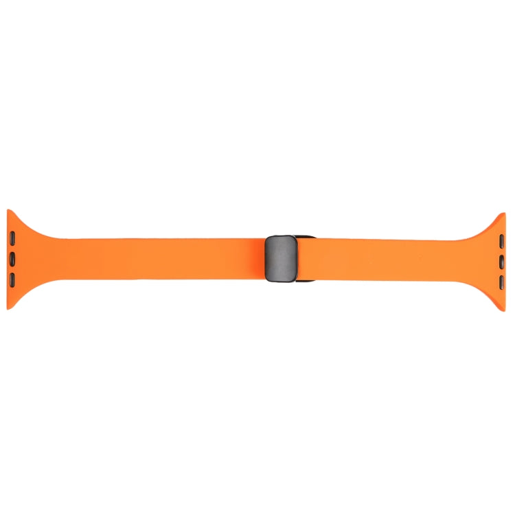 For Apple Watch 8 41mm Magnetic Buckle Slim Silicone Watch Band(Orange) - Watch Bands by PMC Jewellery | Online Shopping South Africa | PMC Jewellery