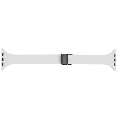 For Apple Watch 8 41mm Magnetic Buckle Slim Silicone Watch Band(White) - Watch Bands by PMC Jewellery | Online Shopping South Africa | PMC Jewellery