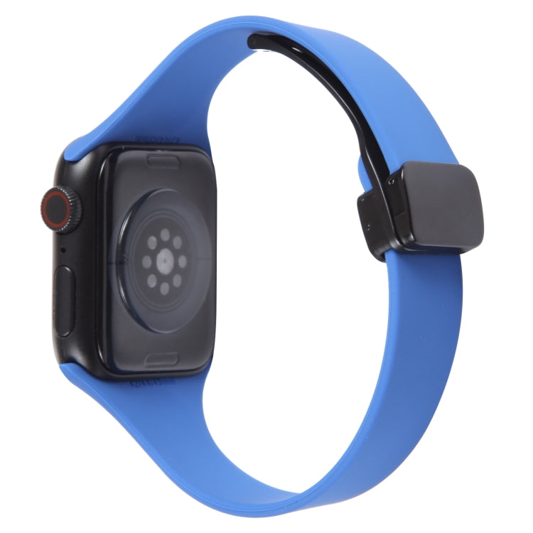 For Apple Watch SE 2022 40mm Magnetic Buckle Slim Silicone Watch Band(Royal Blue) - Watch Bands by PMC Jewellery | Online Shopping South Africa | PMC Jewellery