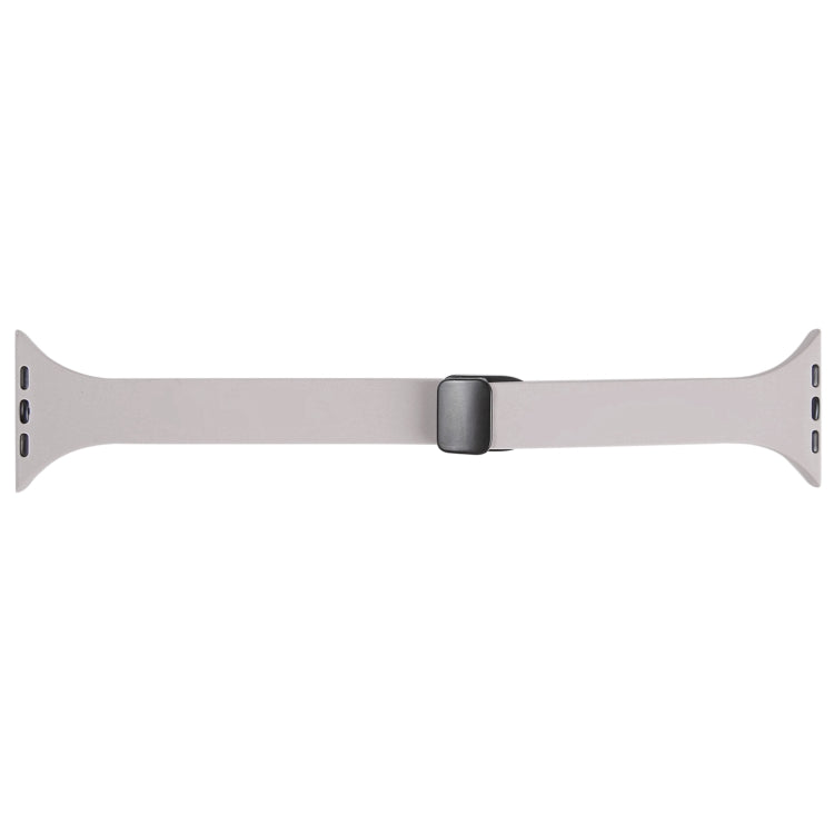 For Apple Watch SE 2022 44mm Magnetic Buckle Slim Silicone Watch Band(Rock Grey) - Watch Bands by PMC Jewellery | Online Shopping South Africa | PMC Jewellery