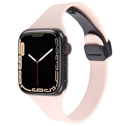 For Apple Watch SE 40mm Magnetic Buckle Slim Silicone Watch Band(Pink) - Watch Bands by PMC Jewellery | Online Shopping South Africa | PMC Jewellery