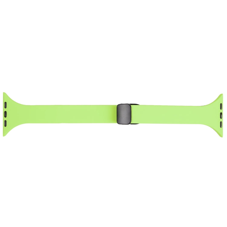 For Apple Watch SE 44mm Magnetic Buckle Slim Silicone Watch Band(Green) - Watch Bands by PMC Jewellery | Online Shopping South Africa | PMC Jewellery