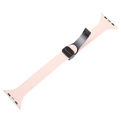 For Apple Watch 5 44mm Magnetic Buckle Slim Silicone Watch Band(Pink) - Watch Bands by PMC Jewellery | Online Shopping South Africa | PMC Jewellery