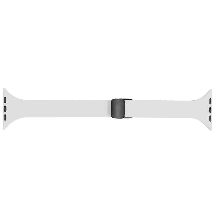 For Apple Watch 2 42mm Magnetic Buckle Slim Silicone Watch Band(White) - Watch Bands by PMC Jewellery | Online Shopping South Africa | PMC Jewellery