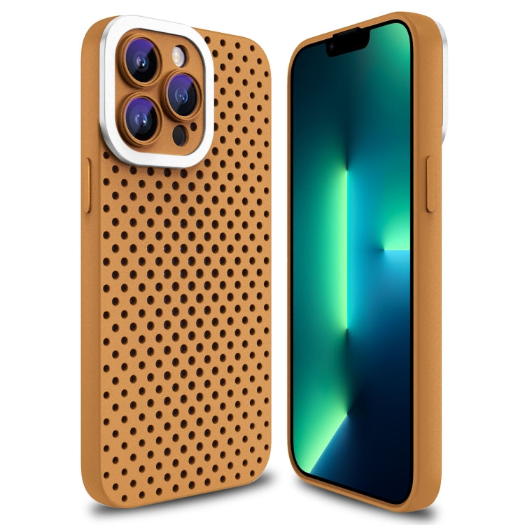 For iPhone 13 Pro Hollow Heat Dissipation TPU Phone Case(Brown) - iPhone 13 Pro Cases by PMC Jewellery | Online Shopping South Africa | PMC Jewellery