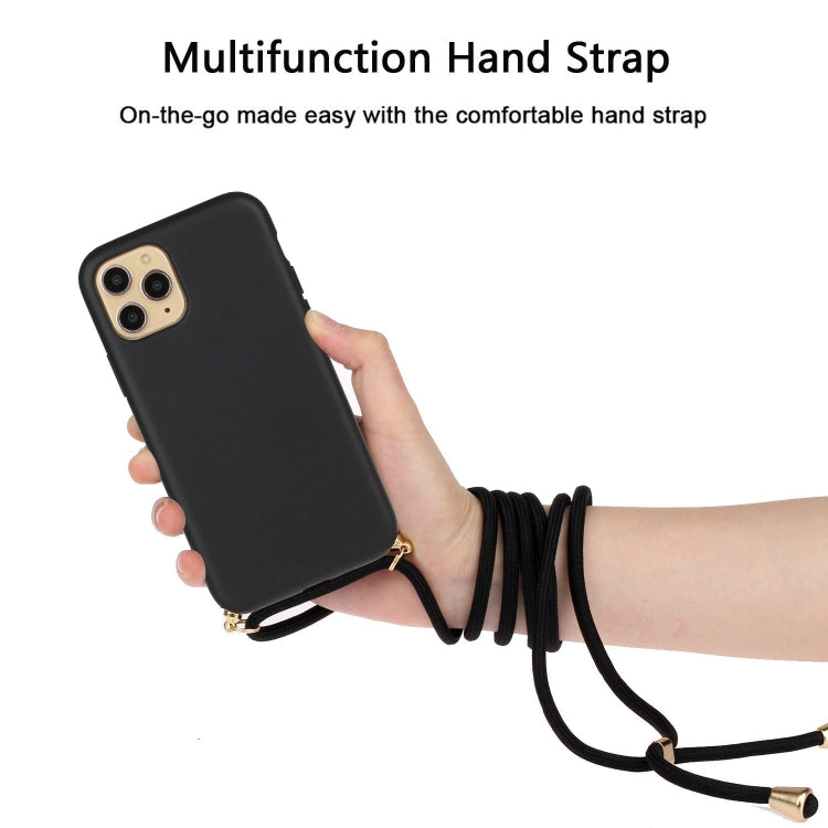 For iPhone 15 Pro Max Wheat Straw Material + TPU Phone Case with Lanyard(Black) - iPhone 15 Pro Max Cases by PMC Jewellery | Online Shopping South Africa | PMC Jewellery