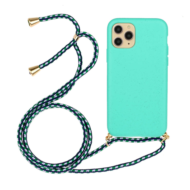 For iPhone 15 Pro Wheat Straw Material + TPU Phone Case with Lanyard(Green) - free shipping - PMC TechLife - Order now!