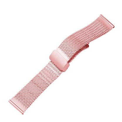 For Apple Watch 8 41mm Magnetic Buckle Herringbone Mesh Metal Watch Band(Pink) - Watch Bands by PMC Jewellery | Online Shopping South Africa | PMC Jewellery