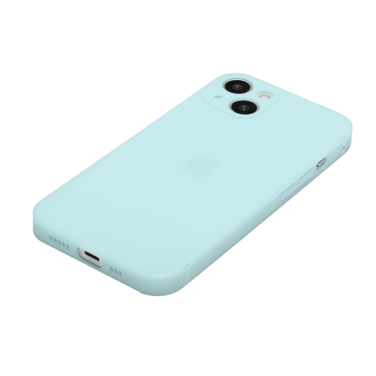 For iPhone 15 Straight Edge Solid Color TPU Shockproof Phone Case(Light Cyan) - iPhone 15 Cases by PMC Jewellery | Online Shopping South Africa | PMC Jewellery