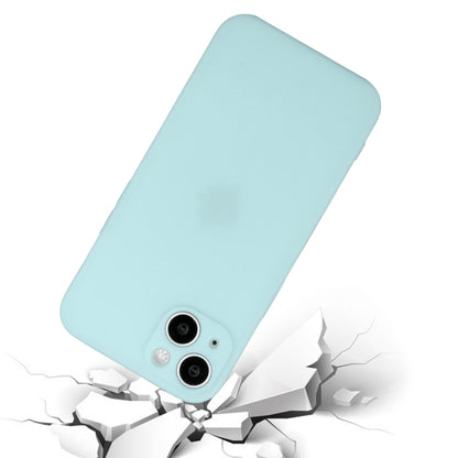 For iPhone 15 Straight Edge Solid Color TPU Shockproof Phone Case(Light Cyan) - iPhone 15 Cases by PMC Jewellery | Online Shopping South Africa | PMC Jewellery