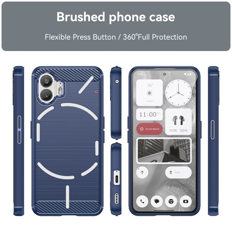 For Nothing Phone 2 Carbon Fiber Brushed Texture TPU Phone Case(Blue) - free shipping - PMC TechLife - Order now!