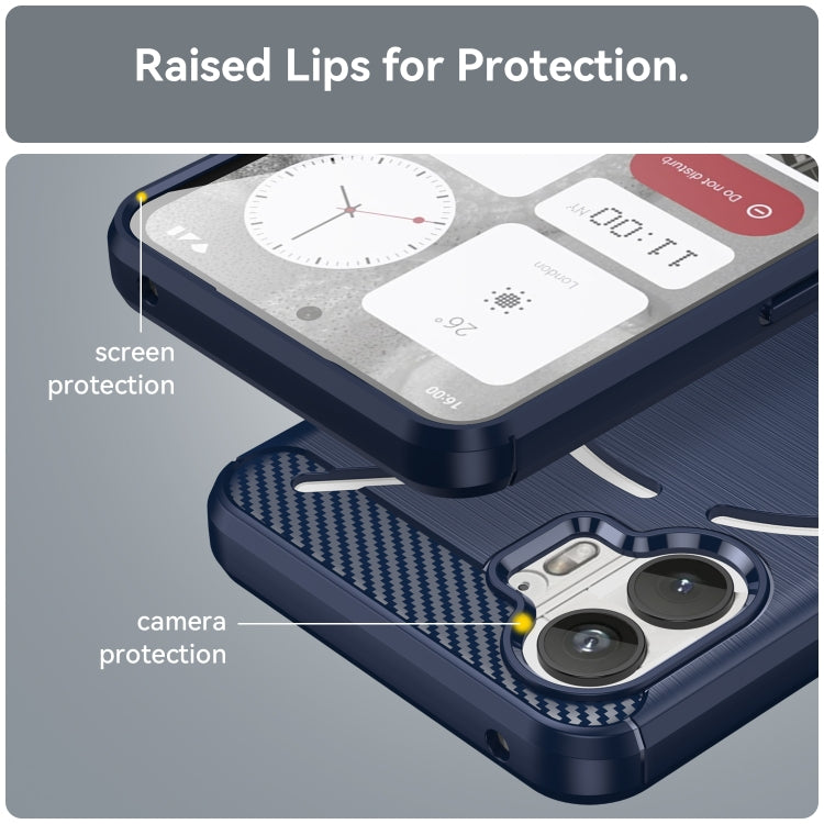 For Nothing Phone 2 Carbon Fiber Brushed Texture TPU Phone Case(Blue) - free shipping - PMC TechLife - Order now!